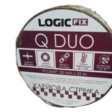 Двосторонній армований скотч Q-DUO для мембран 38мм*25м LOGIC FIX